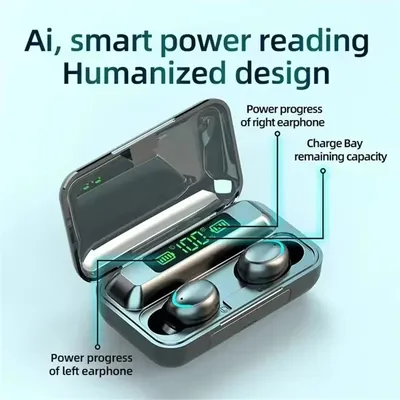 9D 스테레오 F9 스포츠 블루투스 헤드폰 고음질 이어폰 핸즈프리 터치 컨트롤 TWS 무선 이어버드 방수 헤드셋